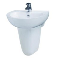 Chậu Lavabo Caesar Chân Ngắn L2150/P2443 (Thiết bị vệ sinh giá rẻ tại Bình Dương)