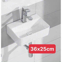 Chậu lavabo chữ nhật siêu nhỏ treo tường, đặt bàn đá cho phòng tắm nhỏ