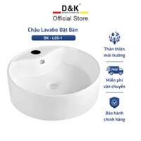 Chậu Lavabo Đặt Bàn DK-L05-1 CAO CẤP D&K Nhập Khẩu Châu Âu- Men Sứ Nano Chống bám bẩn -Thiết bị phòng tắm DK