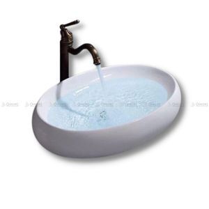 Chậu lavabo đặt bàn vân đá bầu dục KB-065