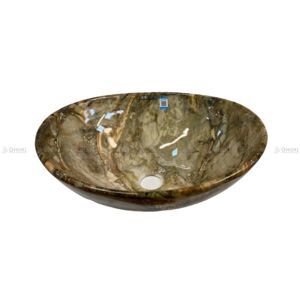 Chậu lavabo đặt bàn vân đá bầu dục KB-0680