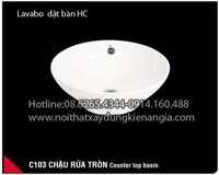 Chậu Lavabo đặt bàn,chậu ngâm chân nail HC C103