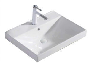 Chậu lavabo dương vành có lỗ lắp vòi KB-1804
