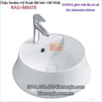 Chậu lavabo kiểu,tô sứ mỹ thuật đặt bàn Việt Nhật KAG-IM6478