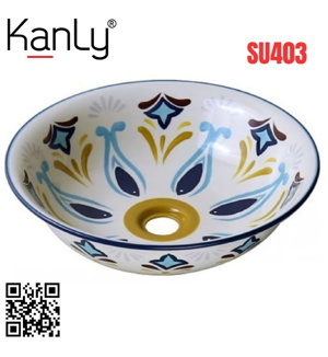 Chậu lavabo sứ mỹ thuật Kanly SU403