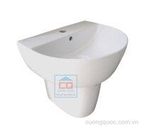 Chậu lavabo treo tường chân lửng Viglacera V37