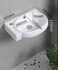 Chậu lavabo treo tường KRONEN model KR8051