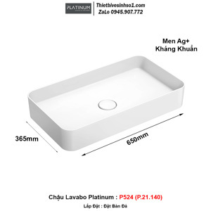 Chậu lavabo vành mỏng Viglacera Platinum P.21.140