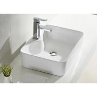 Chậu lavabo vuông đặt bàn sứ trắng