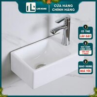 Chậu Lavabo Vuông Rửa Tay Treo Tường Mini Thích Hợp Cho Không Gian Nhỏ Thiết Kế Hiện Đại LIFEHOME