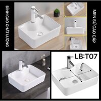 Chậu lavabo vuông tròn treo - đặt bàn đá