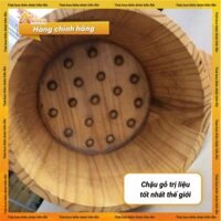 Chậu ngâm chân gỗ Hinoki có hạt massage