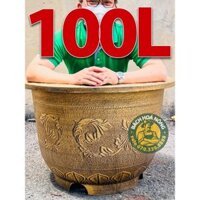 CHẬU NHỰA GIẢ ĐỒNG HOA VĂN CỔ ĐIỂN. KÍCH THƯỚC MIỆNG X CAO ĐÁY (CM): 72 X 46,5 X 42