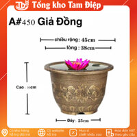 Chậu nhựa giả đồng miệng tròn in hoa văn nổi hàng cao cấp siêu dày dặn đủ size trồng hoa, cây cảnh