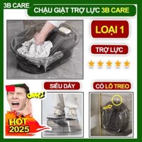 Chậu nhựa giặt quần áo 3B Care G5 kèm bàn chà tiết kiệm công sức gấp 3 lần khi giặt tay, thau nhựa giặt đồ PET bền bỉ