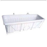 Chậu Nhựa Hình Chữ Nhật Và Khung Sắt Treo Lan Can 64-24-20
