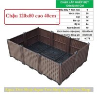 Chậu nhựa lắp ghép 120x80cm cao 40cm, chậu nhựa trồng rau, trồng cây CG322
