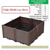 Chậu nhựa lắp ráp 80x80cm cao 40cm, chậu lắp ghép trồng rau sạch, trồng cây, chậu lắp ghép CG222