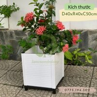 Chậu nhựa lắp ráp thông minh Việt Nam - chậu trồng rau, cây kiểng, cây có hoa dễ dàng lắp ghép D40xR40cm