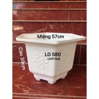 chậu nhựa lục giác 2 cái LG580 trắng sữa