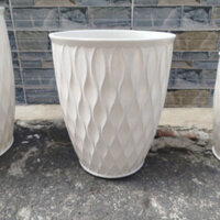 Chậu Nhựa Lưới Trắng ( cao 40cm miệng 33cm)