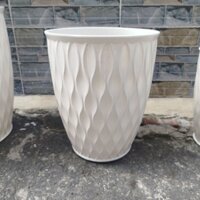 Chậu Nhựa Lưới Trắng ( cao 40cm miệng 33cm)