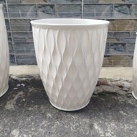 Chậu Nhựa Lưới Trắng ( cao 40cm miệng 33cm)