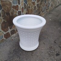 Chậu Nhựa Trắng ( chậu trồng cây .chậu trắng trí) 27*35cm