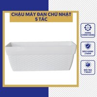 Chậu Nhựa Trồng Cây 500x210x230 Chậu Chữ Nhật Khắc Hoạ Tiết Mây Đan Đẹp Mắt Chất Liệu Cao Cấp Bền Chắc