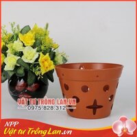 Chậu nhựa trồng lan giả gốm 14,5 cm