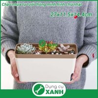 Chậu nhựa tự tưới thông minh hình chữ nhật - Dụng Cụ Xanh