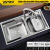 Chậu rửa 2 hố inox 304 cỡ lớn kèm chậu rửa hoa quả
