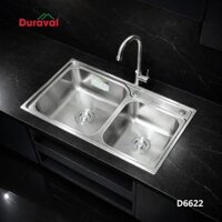 Chậu rửa 2 hố inox 304 Duraval D6622