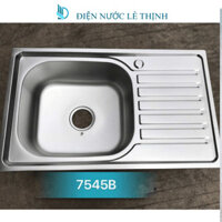 Chậu rửa bát 1 hố 1 bàn inox 304+ bộ xả chậu