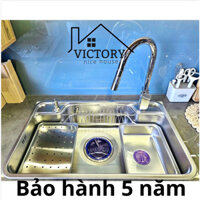 Chậu rửa bát 1 hố bán nguyệt bồn rửa chén kiểu dáng nhật inox 304 VICTORY