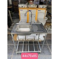 Chậu rửa bát 1 hố bàn phải giá rẻ kèm khung đỡ