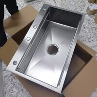 Chậu rửa bát 1 hố - Bồn rửa chén inox cỡ to kích thước 82x48cm thành dày 4ly xiphong cốc 140mm thoát nước nhanh