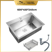 Chậu rửa bát 1 hố Ginter 600*450, 400*450, Chậu rửa chén 1 hộc Inox đúc Cao cấp