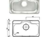 Chậu rửa bát 1 hố Hàn quốc VOREL VR 850 KR (85x51,5cm)