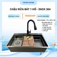 Chậu Rửa Bát 1 Hố Inox 304 - Phủ Nano Cao Cấp - Hàng Nhập Khẩu Chính Hãng