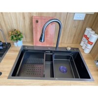 Chậu Rửa Bát 1 Hố Inox 304 có vòi nóng lạnh