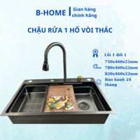 Chậu rửa bát 1 hố kèm vòi thác 3 chế độ bồn rửa chén 1 hộc lớn bồn rửa chén 1 ngăn