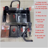 Chậu rửa bát 1 hố liền vòi  bồn rửa chén 1 hộc chậu rửa bát thông minh hiển thị nhiệt độ Victory home