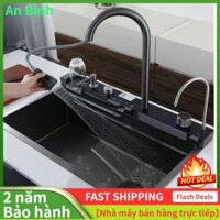 ⭐Chậu Rửa Bát 1 Hố Lớn Inox 304 Vòi Nóng Lạnh, Mạ Nano Có Vòi, Rút, Thác, Bồn Rửa Chén 1 Ngăn Lớn Cao Cấp