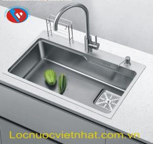 Chậu rửa bát 1 hố màu bạc nano Kagol 7546 (75x46cm)