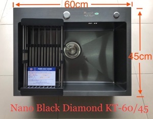 Chậu rửa bát 1 hố Nano Black Kagol 6045 (60x45)