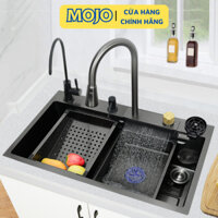 Chậu rửa bát 1 hố to kèm vòi dải nước thác nước cao cấp thông minh inox SUS304 chính hãng MOJO