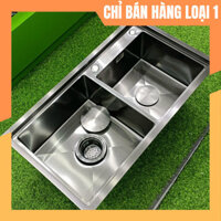 Chậu rửa bát 2 hố - Bồn rửa chén inox 304 công nghệ nano GR-8246ND kích thước 82x46x23cm