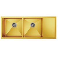 Chậu rửa bát 2 hố cân có bàn Inox304 màu vàng Carysil Pona PNI3-1145 (110x45cm)