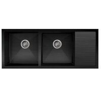 Chậu rửa bát 2 hố cân có bàn Inox304 màu đen Carysil Pona PNI2-1145 (110x45cm)